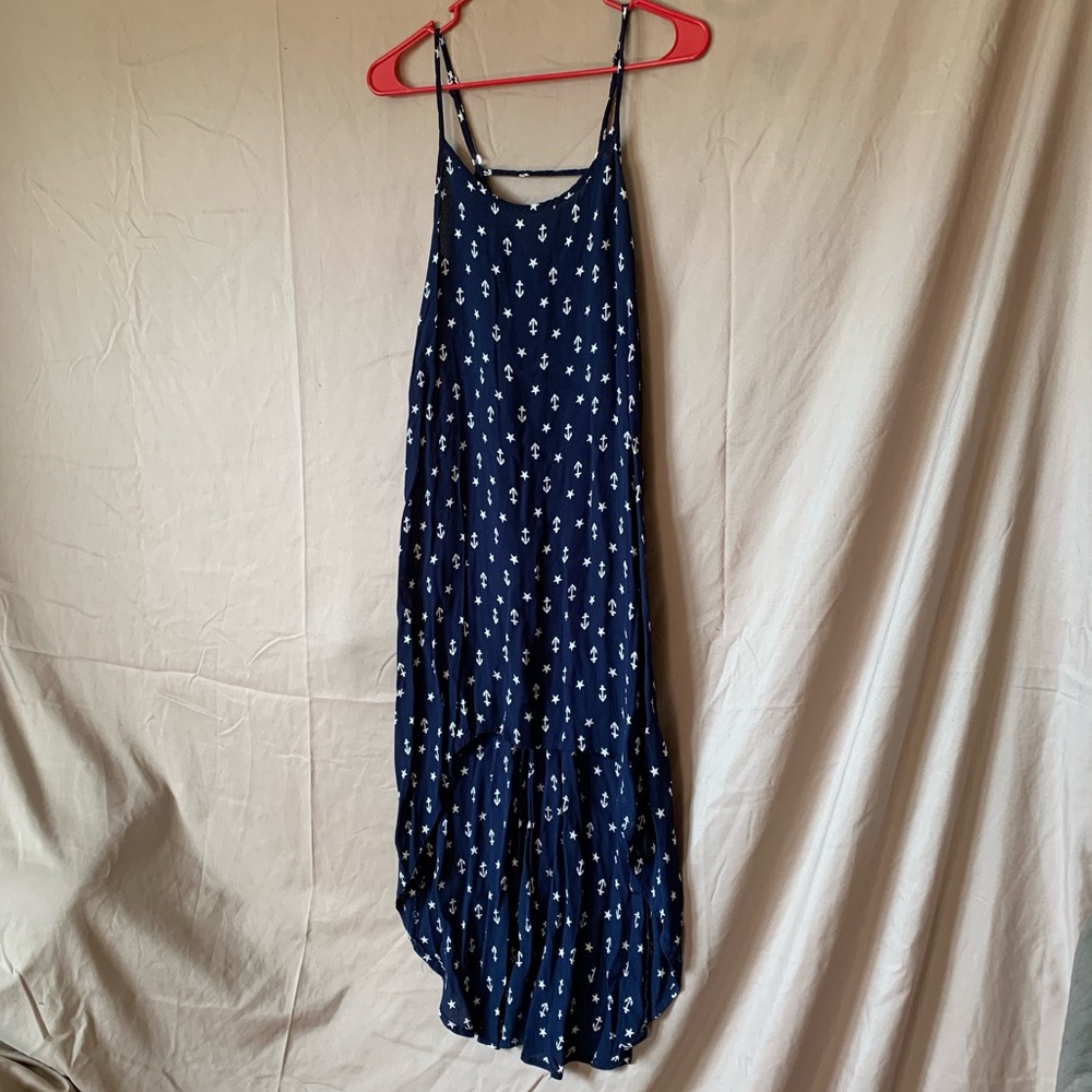 Navy and White Anchor and Star High Low Dress Lucy Love S